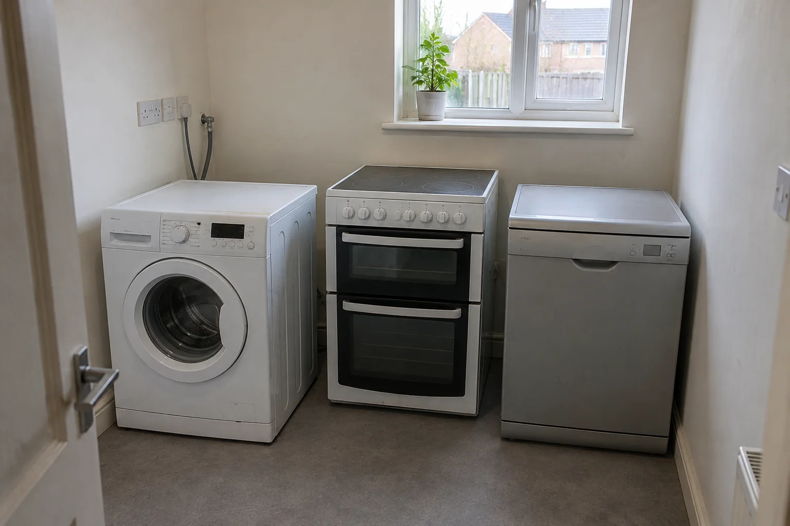 Disconnected washing machine, cooker and dishwasher
